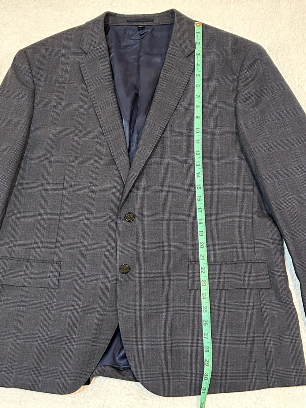 J. Crew Crosby Blue Plaid Wool 2-Button Blazer Jacket 48R American Woolen Co.